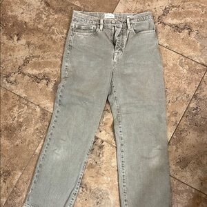 Frame Denim Women’s Straight Leg Jeans - Sage Wash La Jane crop